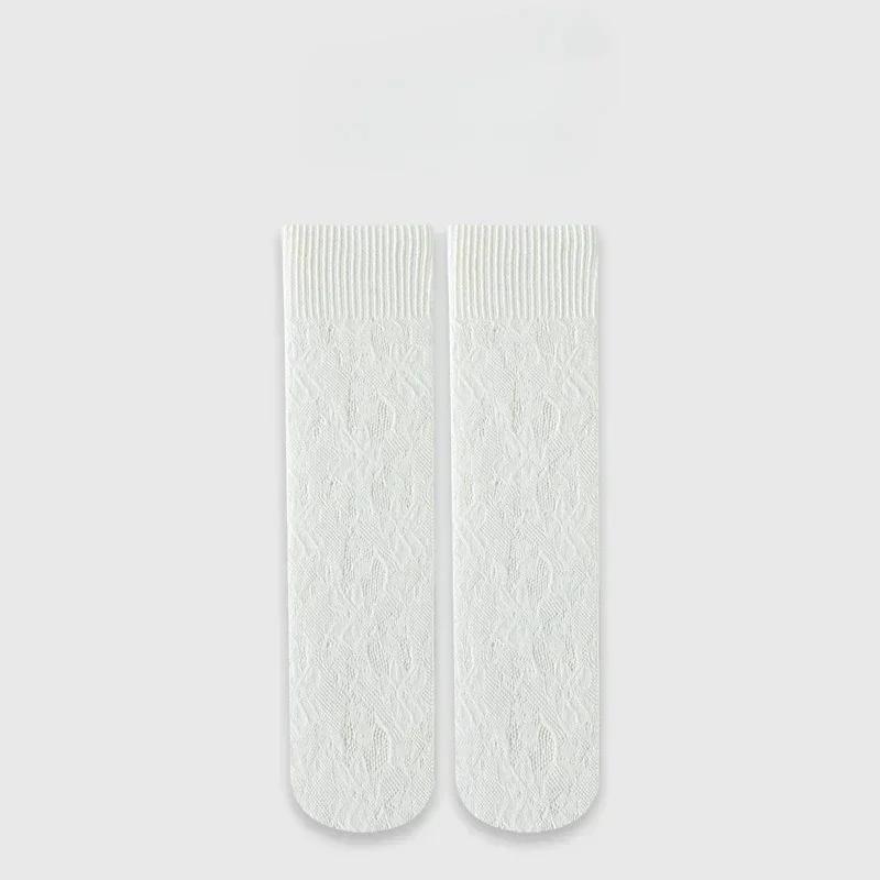 Lace Thin Calf Sock for Kids Girl Simplicity Chic Floral Heart Children's Sock Nylon Elastic Mesh Breathable School Sock