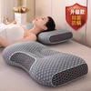 Ergonomic Neck Support Pillow Adults - Knitted Cotton Cover Hollow Fiber Fill Bone Shape 40x60cm
