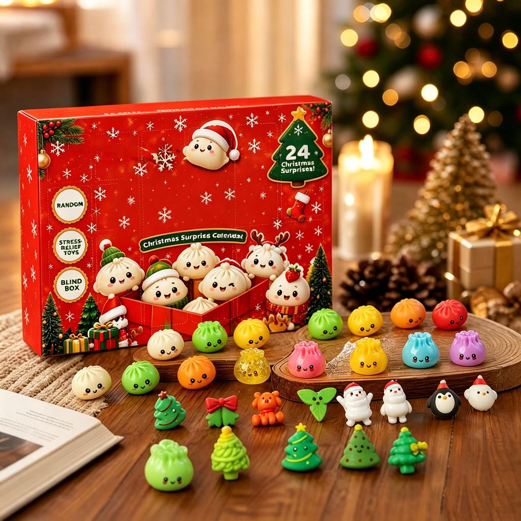 Baozi Stress Toy Christmas -Day Countdown Advent Calendar Fun Interactive