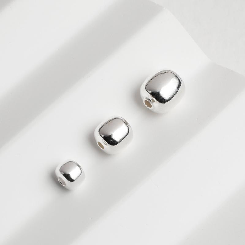 S925 Sterling Silver Old-Style Barrel Spacer Beads for DIY Bracelets & Necklaces