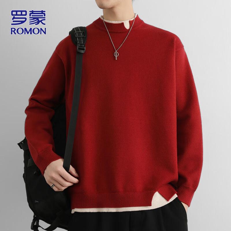 Romon Men's Half-Turtleneck Knit Sweater