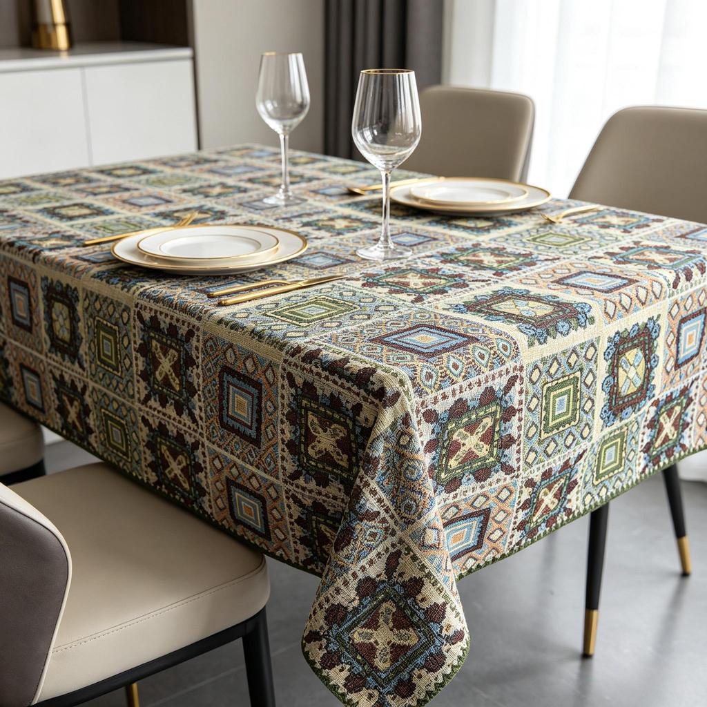 Tecido Multiuso Retangular de Algodão Macio Lavável para Mesa de Cozinha, Sala de Jantar, Festa, Casa, Uso Diário