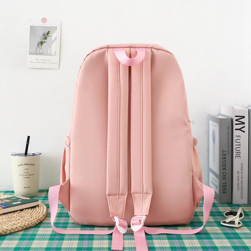 Ensemble de sac à dos en trois pièces, sac d'école à blocs de couleurs, sac à dos de grande capacité pour femme, sac à lettres avec sac à stylos