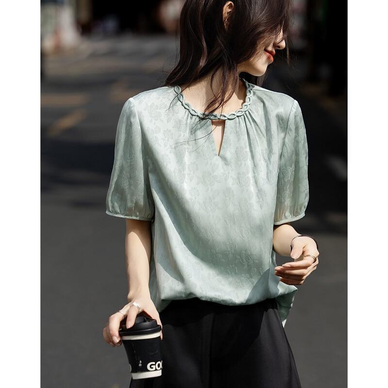 Demana  Moon Shadow Bloom  New Chinese Style Jacquard Loose Shirt L