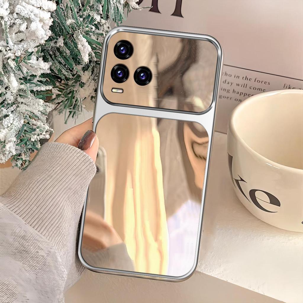 Case for Vivo Y33T,Y33s,Y21T,Y21s,Y21 Trending Big Window Cover Mirror Phone Casing