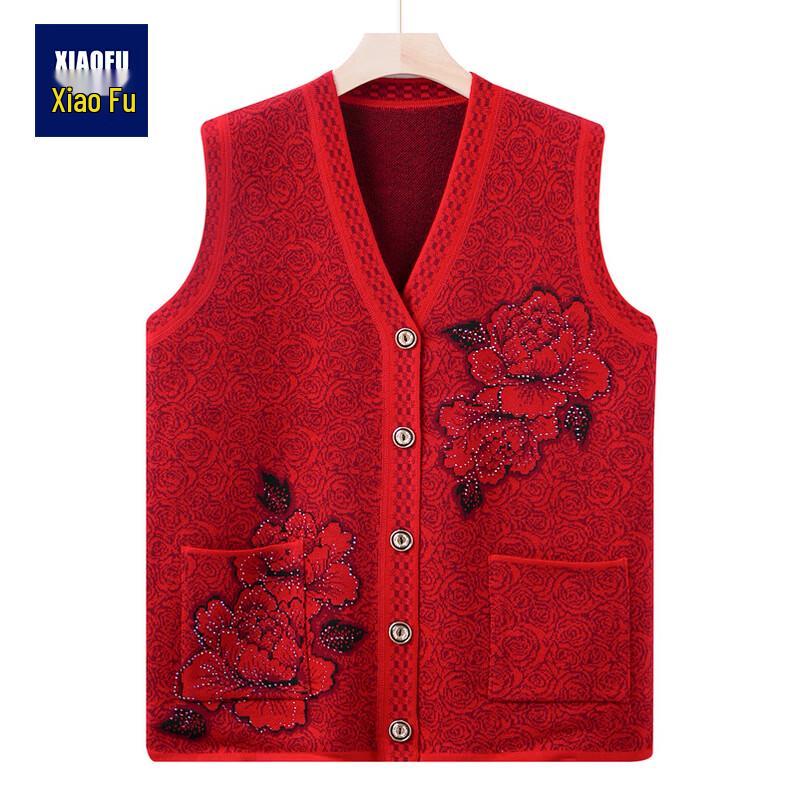 

Women s Knit V-Neck Vest for Elderly 4XL