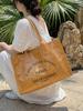 Waterproof Jelly Tote Bags PVC Letter Print Large Capacity Travel Handbags Summer Shopping Beach Shoulder Bag for Women