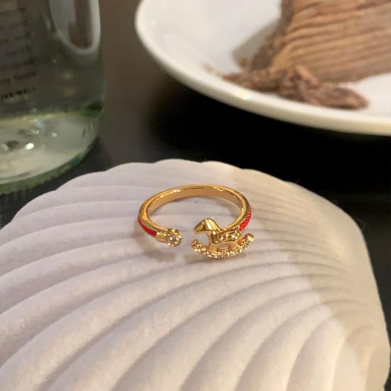 Women Ring Horse Decor Opening Adjustable Design Finger Ring Versatile Style Finger Band Jewelry Accessories