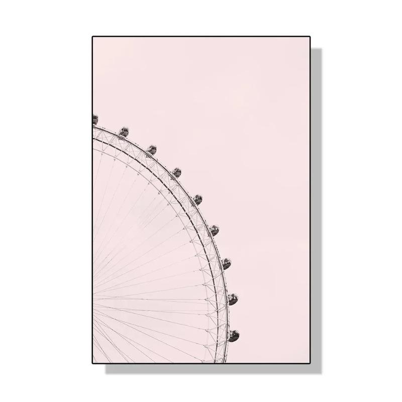 Pink Nordic Summer Holiday Travel Beach Surf Ocean Art Poster Canvas Painting Wall Art for Living Room Bedroom Home Decoration
