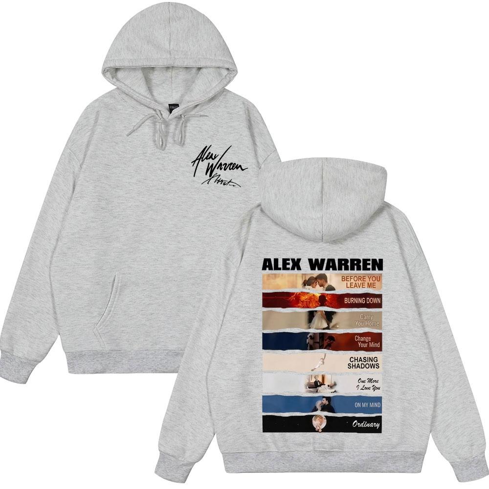 Singer Alex Warren Tour Print Pullover Men Women Fashion Hoodie Winter Loose Casual Gothic Punk Oversizsweatshirts Tops
