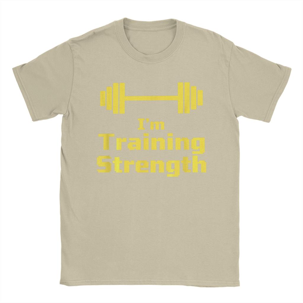 Im Training Strength Barbell Fitness Weightlifting Wellness T Shirt Summer Pure Cotton T Shirts For Couple Popular Tshirt