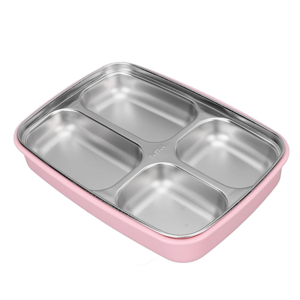 1.2L Leakproof Lunch Box 4 Compartment Bento Lunch Box Portable Insulated Lunch Box  For Office