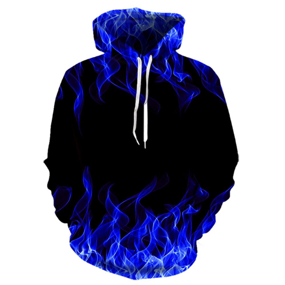 New Colorful Purple Flame Hoodie 3d Sweatshirt Ladies Hooded Autumn and Winter Funny Costume Hoodie