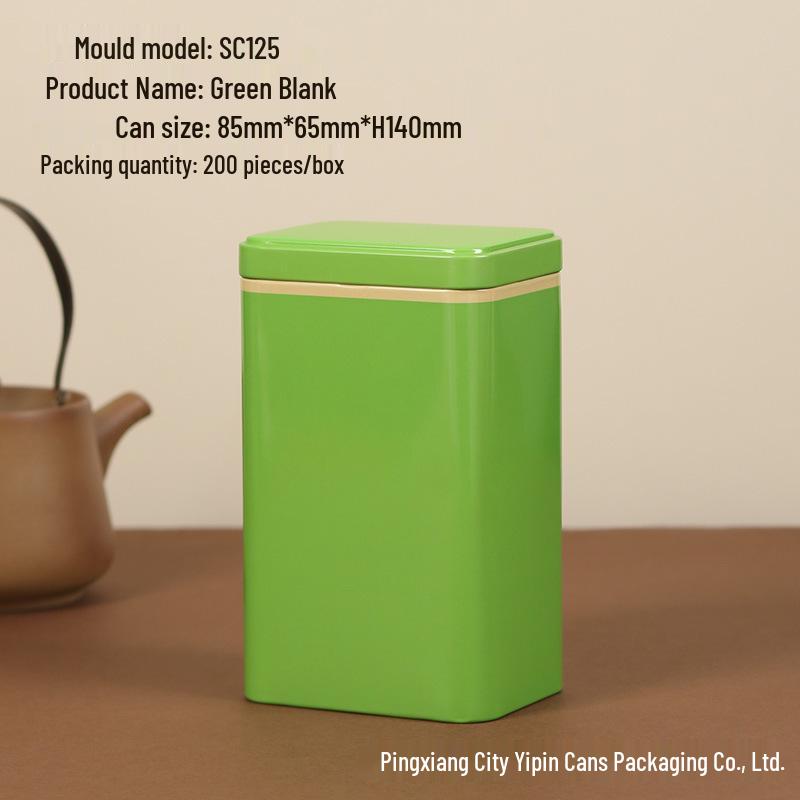 Квадратная жестяная банка для чая с матовым покрытием - Герметичная металлическая упаковочная коробка, Пустая