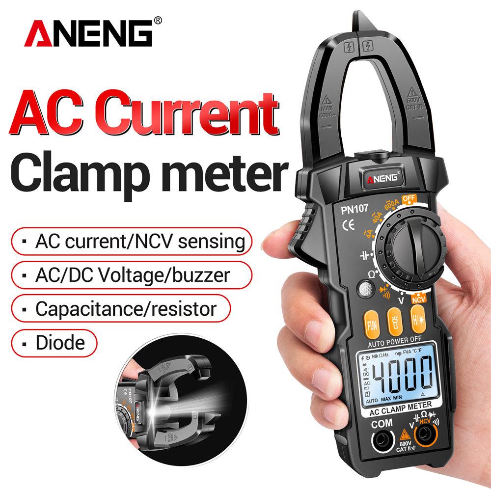 ANENG PN107 PN108 Digital Clamp Meter NCV Induction Ohmmer Tools AC/DC Voltage True RMS Multimeter 600A Current Testers