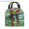 Large Lunch Bag Parrots On Branches Printed Insulated Lunch Box for Women and Men, Portable Lunch Box for Work Picnic Beach