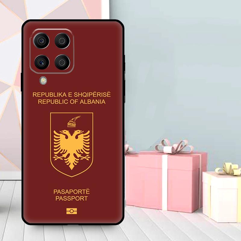 Albania Passport Case For Samsung Galaxy M06 M11 M31 M14 M34 M54 M12 M32 M52 M15 M13 M16 M36 M56 M53 M35 M55