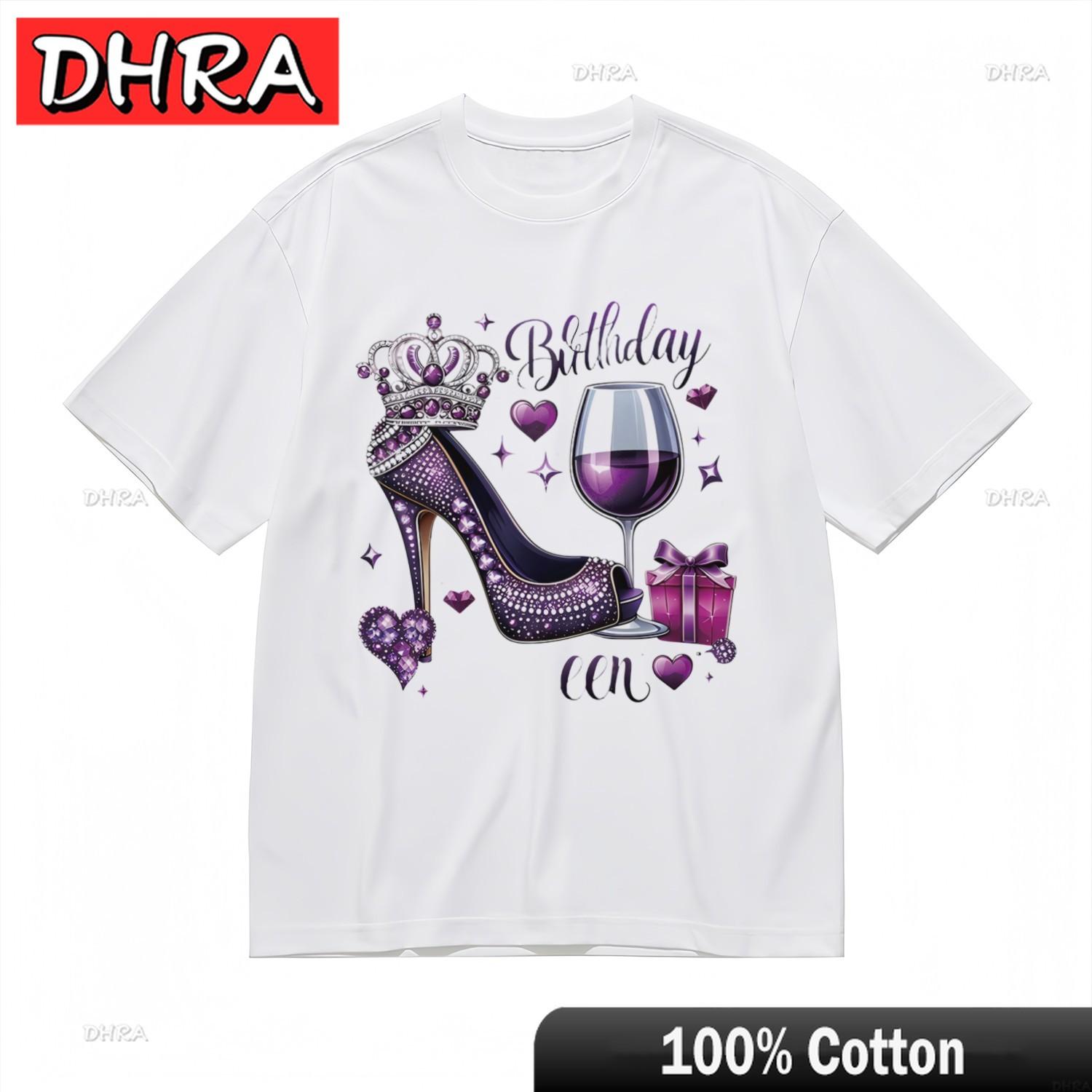 

Womens Comfy Fashion Breathable Classic TShirt Purple Jewel Design Printed Tee Clothing for Gym Shirts Netherlands Youth 3XL