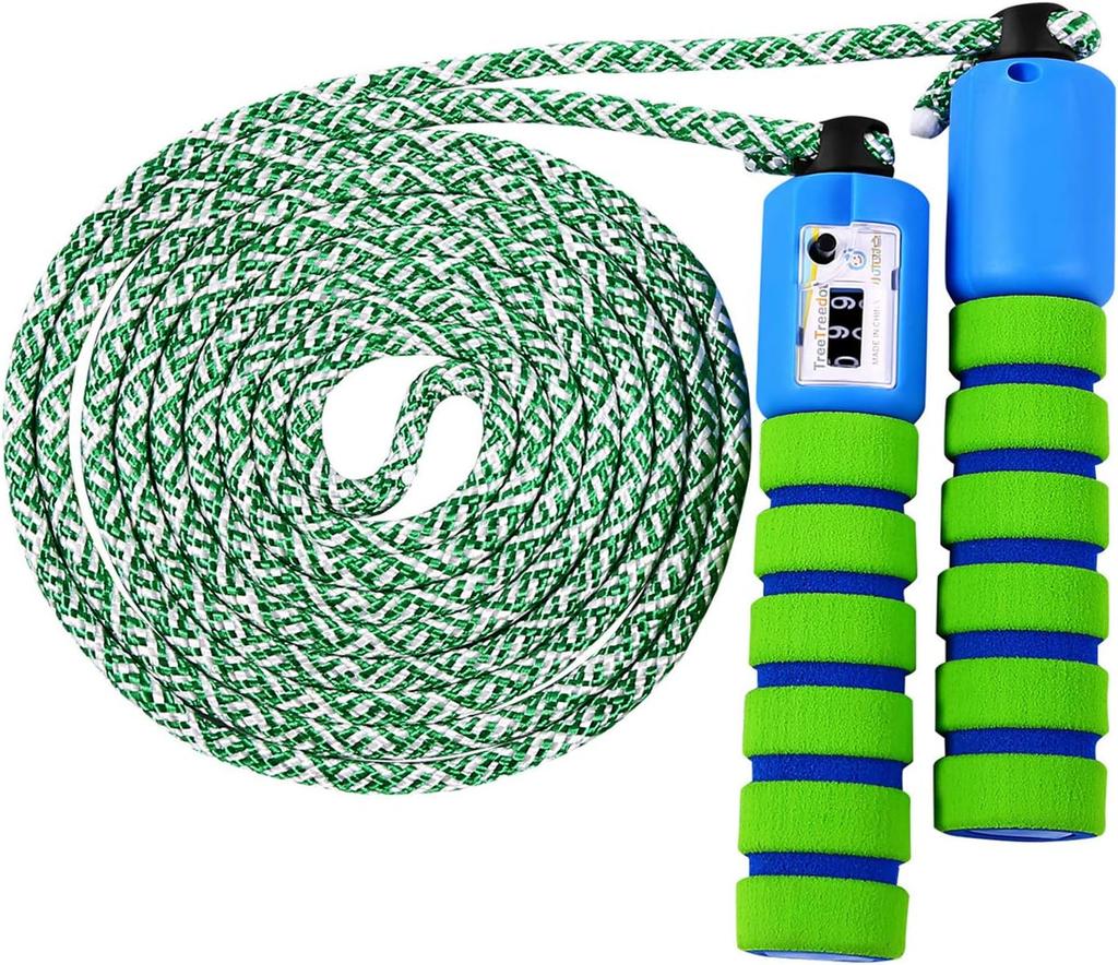 Kinderspringseil mit Zähler Springseil Verstellbar mit Bequemen & Rutschfesten Griffen für Mädchen Jungen