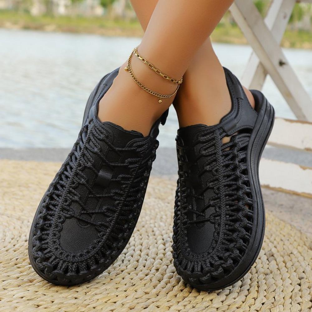 Fashion 2025 NEW Women's Thick Sandals Summer Outdoor Fashion Ins Anti-Slip Soft Bottom Beach Sandals Open-Toe Comfortable