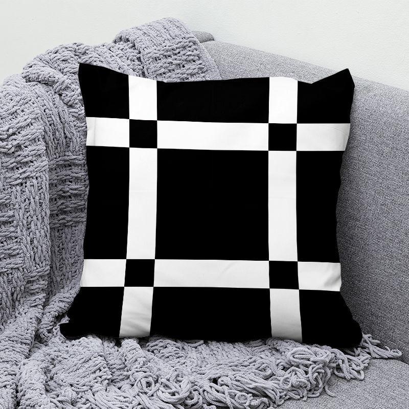 Simple Modern Black and White Geometric Pillow Cushion Living Room Sofa Pillow Back Super Pillow Case