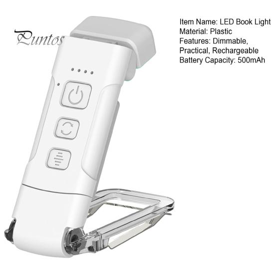 LED lampa na čtení knihy 3 teploty barev Stmívatelná pro oči přátelská bez blikání Super jasná USB dobíjecí lampa s klipsem