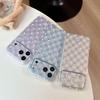 Simple Korean Style Diamond Grid Star Phone Case for Apple iPhone 17 Pro Max, 16PM, 15, and 14 - Perfect for Couples