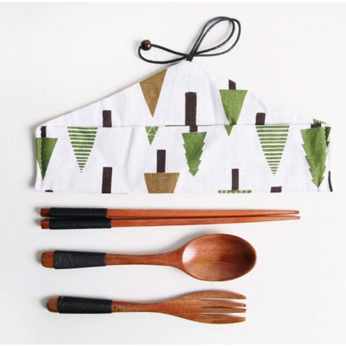 SITEDAN Chopstick Cases, Cutlery Storage Bags (10-Pack), Portable, Can Also Be Used As a Chopstick Holder or Fan Case, Linen Pouch, Fabric Wrap, Cute