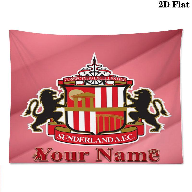 Sunderland A.F Custom Name Wall Tapestry Aesthetic Wall Hanging Printed Fabric Blanket Decorative Tapestries for Bedroom Living Room Home Decor