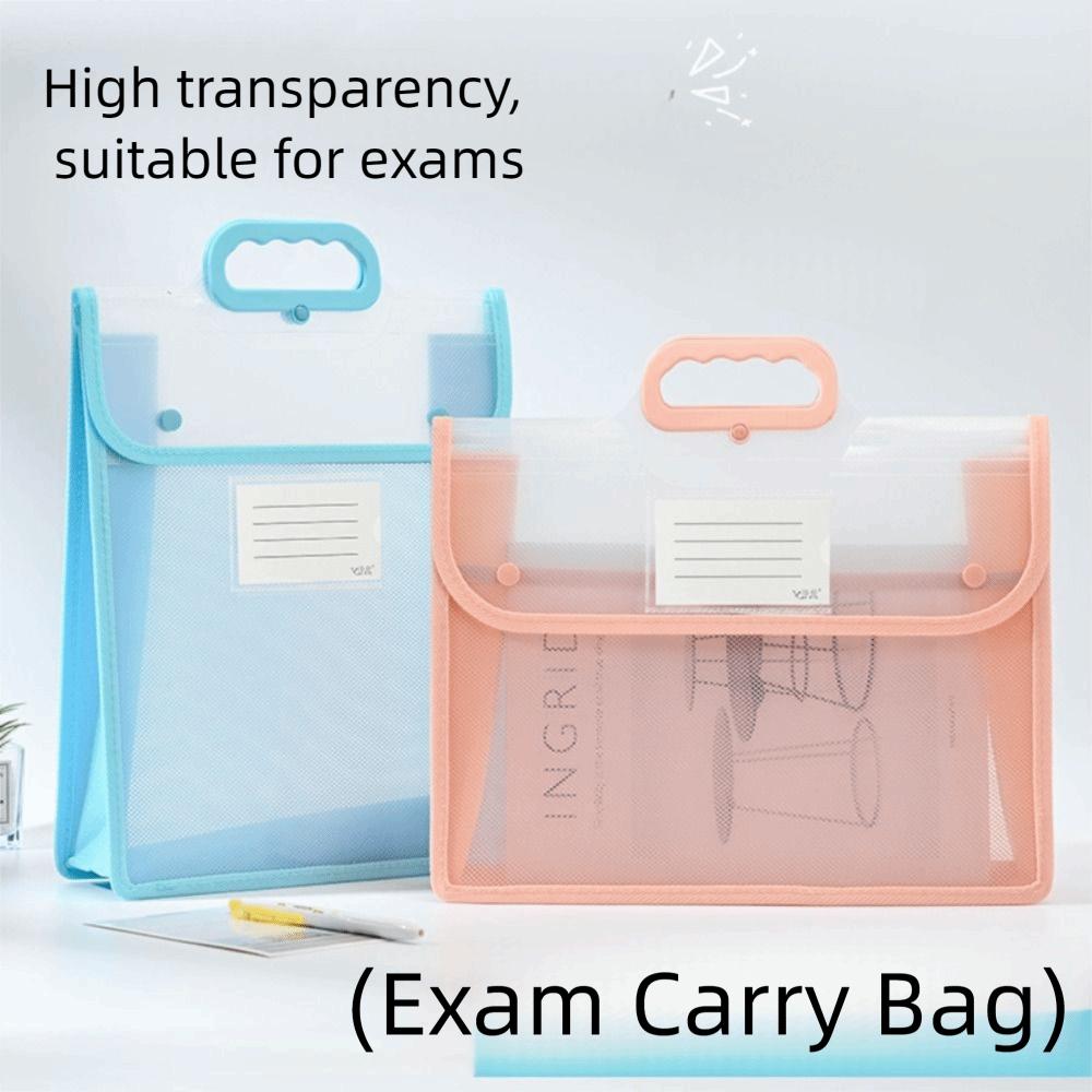 Multifunctional Test Paper Storage Bag Button Function Student Tote Bag School Office Supplies