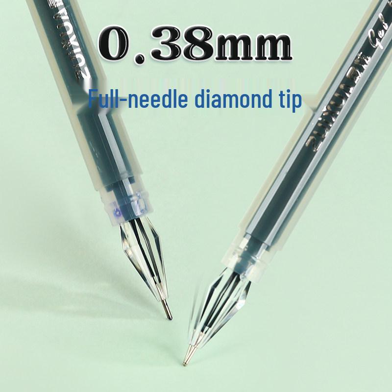 High-Capacity Quick-Dry Red Signature Pen, 0.38mm Needle for Students