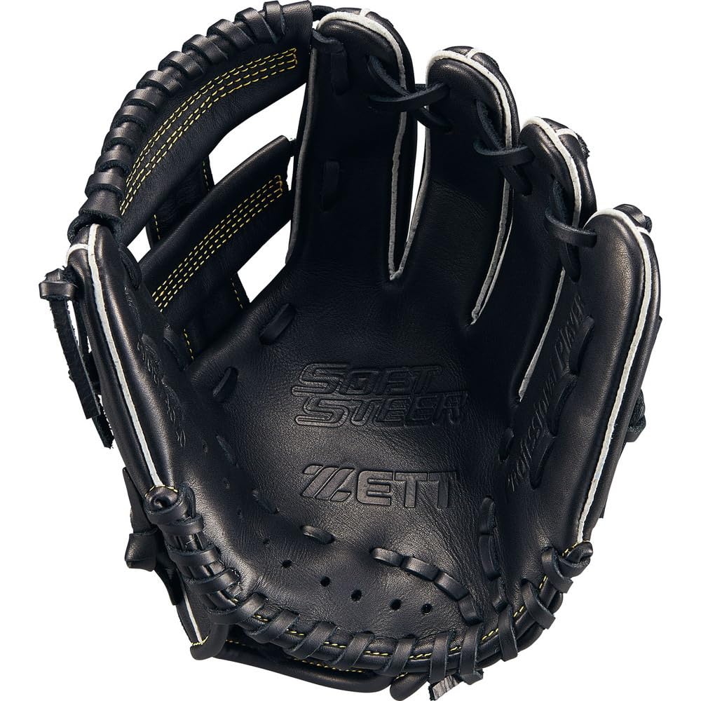 ZETT Youth Soft Steer Baseball Glove Size BJGB74520F (1900), All-Around, Black, Small,