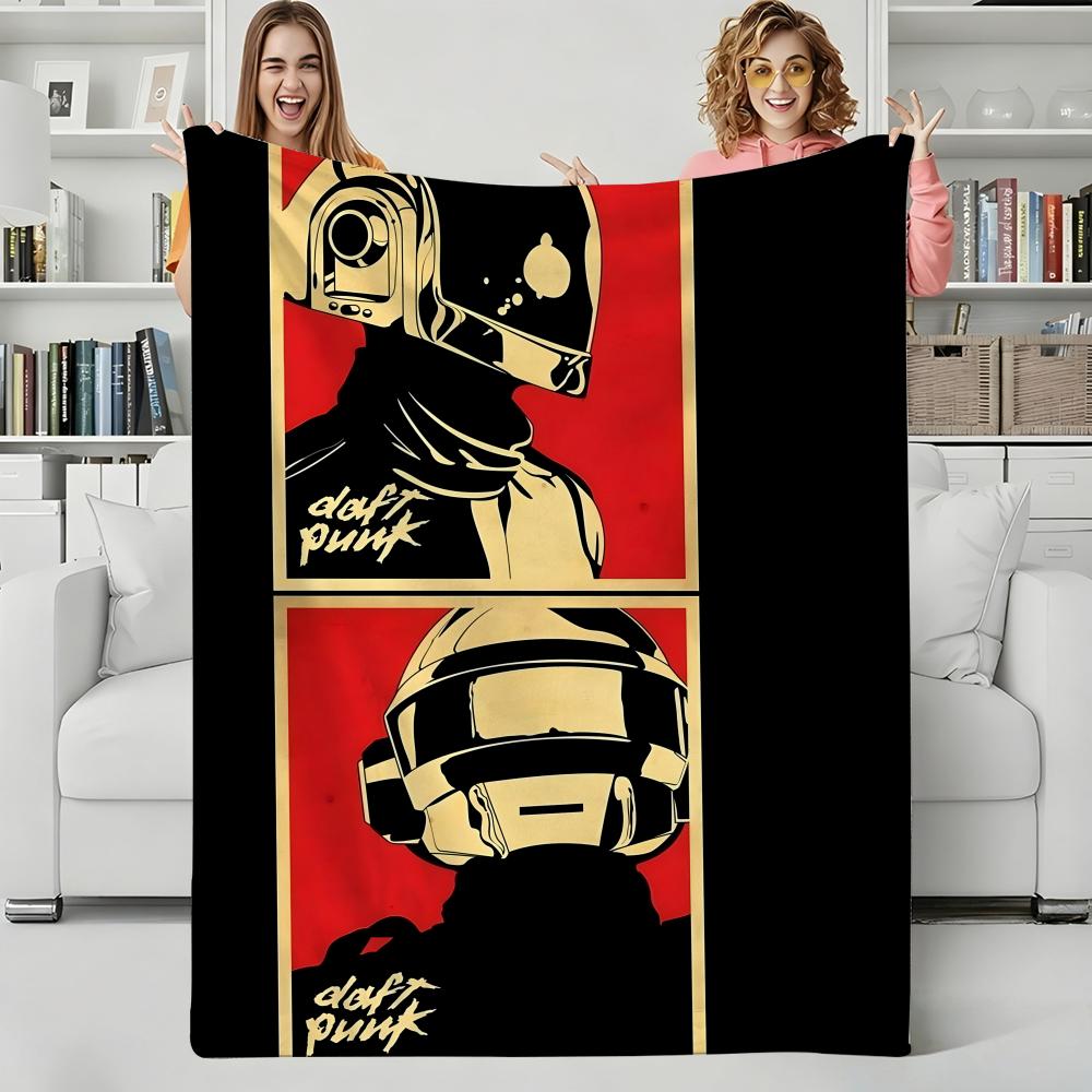 Musik D-Daft Punk Wurf Flanelldecke Perfekt für Sofa Büro Bett Reisen Schlafen Lesen Entspannen Camping Ganzjahresnutzung