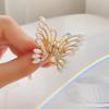Elegant Faux Pearl Hair Clip Women High Ponytail Small Butterfly Catch Clip Side Clip Back Head Plate Girls Hair Accessories