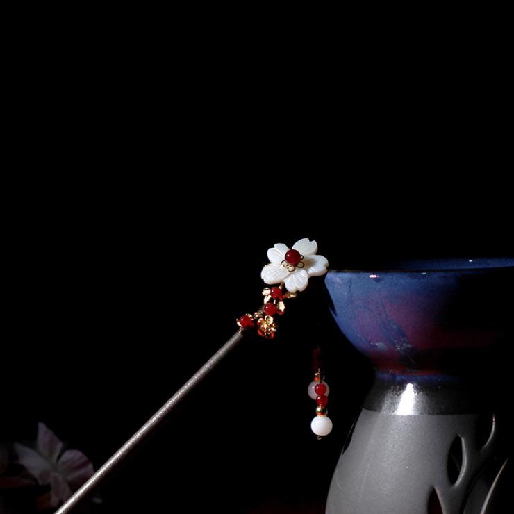 Retro Walking Hairpin, Ancient Hanfu Fringed Headdress, Hairpin, Court Classical Disc Hair, Wooden Hairpin, Hair Accessories