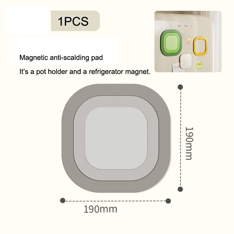 

Magnetic Pot Pan Silicone Mat 3 In 1 Round Cup Coasters Kitchen Heat Resistant Non-Slip Pots And Pans Holder серый