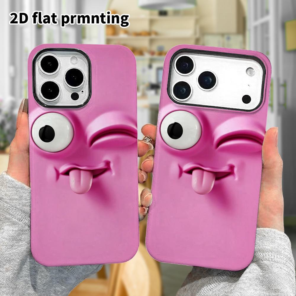 Phone Case: 2D Flat Samsung Galaxy A34 A35 M05 M06 S20 S22 S21 FE Plus 5G Protective Case, Pink Quirky Style, Perfect Christmas and Halloween Holiday