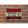 8" x 12" Aluminium Retro Metal Beware of Dog Sign Do Not Enter Without Permission Warning Signs for Fence Yard Farm