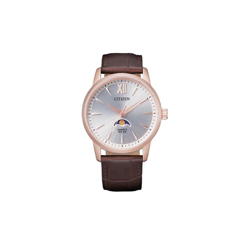 

CITIZEN Business Casual Quartz Leather Strap Men s Watch Silver Dial AK5003-05A серебряный