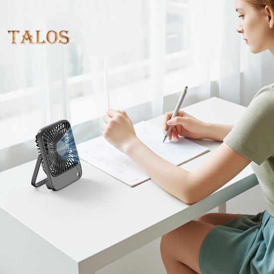 Ventilator portabil reîncărcabil, mini ventilator electric cu motor fără perii, 4 viteze, flux de aer puternic, zgomot redus, ventilator de masă mic și silențios