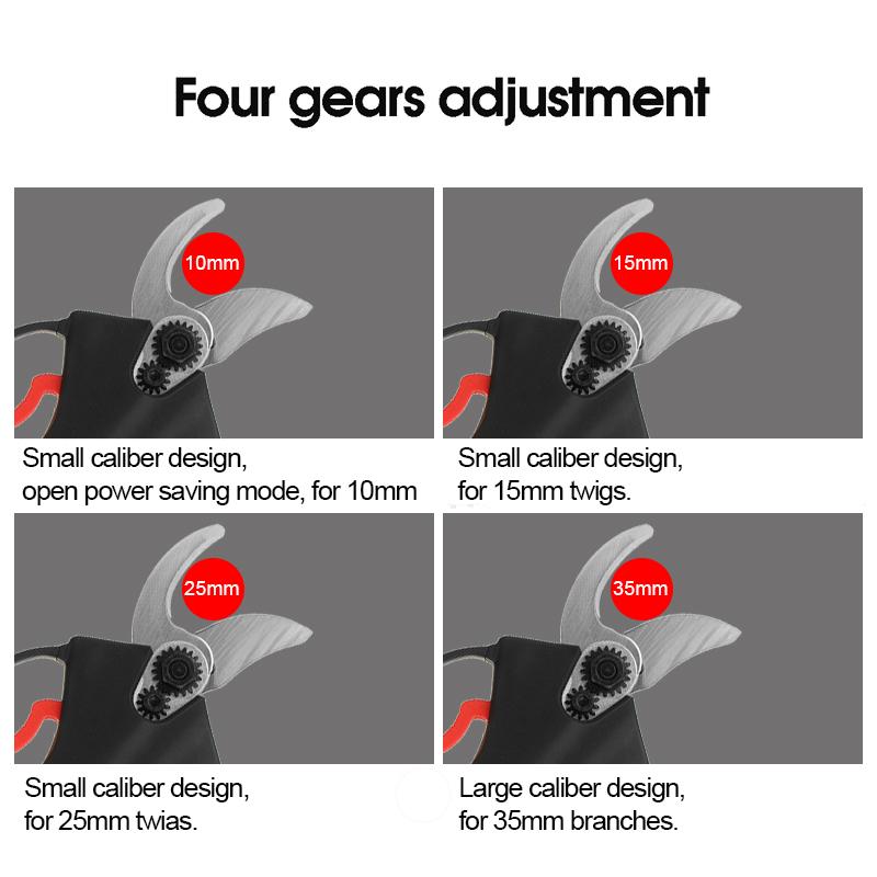 4-Speed Cordless Electric Pruning Shear Scissors 88V 7500mah Bonsai Pruning Branches Cutter Orchard Garden Tools for Battery 35mm