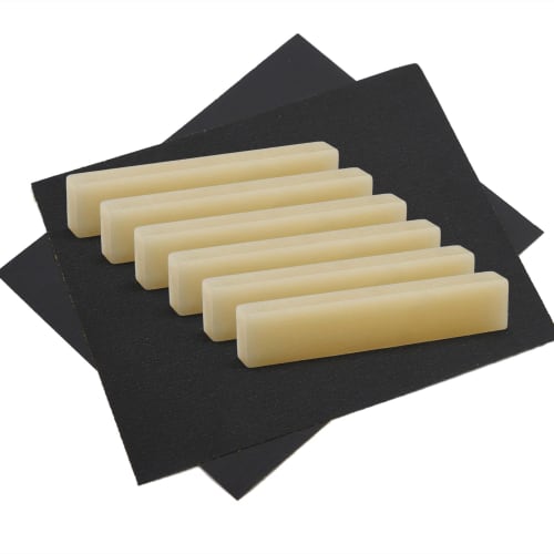 SAPHUE 6 Unbleached Bone Guitar Nut Blanks for Electric Bass, Acoustic Classical Guitar, Mandolin, Banjo, and Kulele (6 Nuts)