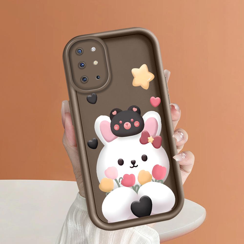 For OPPO A38 A18 A57s A57 A60 Reno11 F Reno12 FS Moto G10 G20 G30 G22 Realme C53 C63 Full Lens Protect Cute Rabbit Soft Phone Case