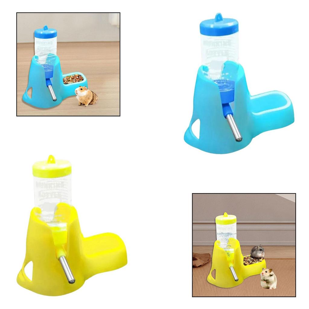 Blue Hamster Water Bottle 80ml Durable PP Material Auto Bottle Holder Feeder for Small Pet Supplies