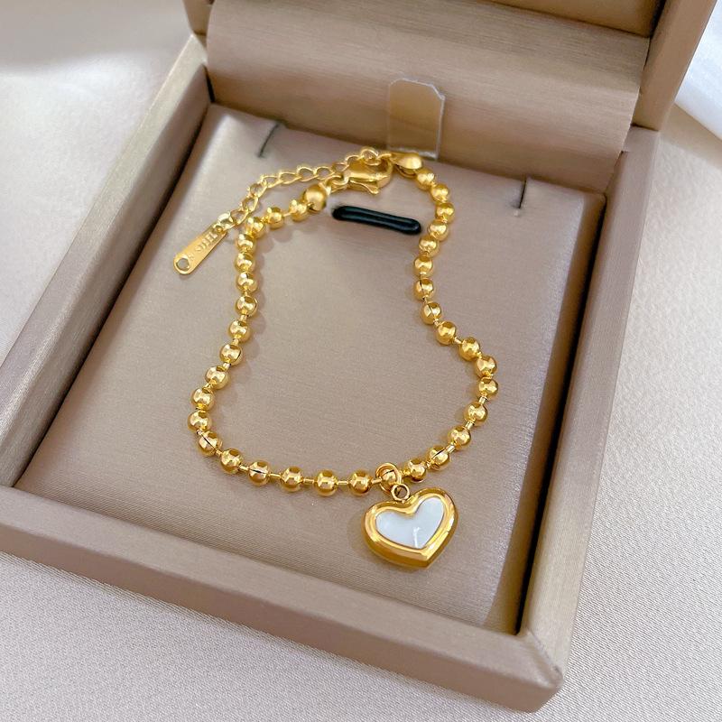 Dongdaemun Personality Temperament Mori Love Fritillary Round Bead Bracelet Female Retro Girlfriend