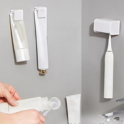 Practicabilidad estante para cepillos de dientes higiénico PP fácil instalación elegante organizador de cepillos de dientes suministros para el hogar