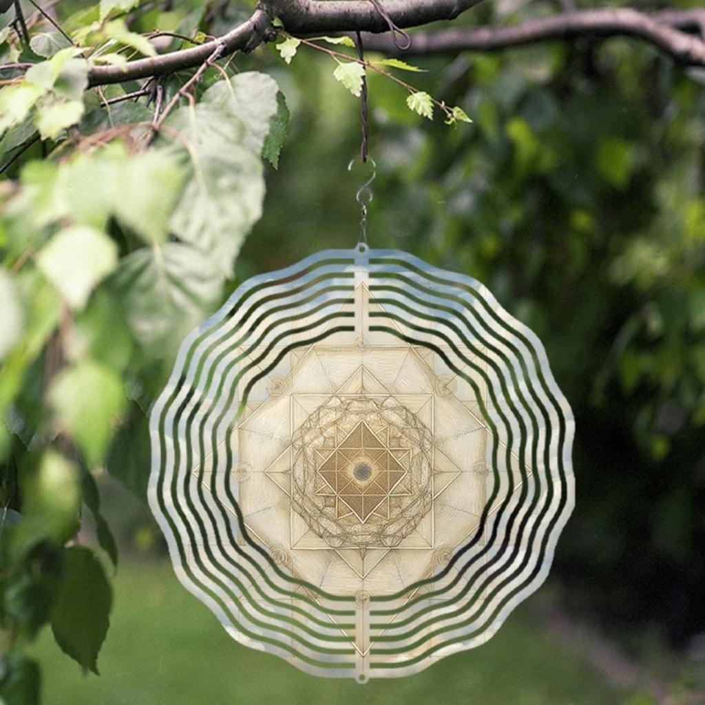 Metal Wind Spinner Geometric Hanging Wind Chime for Outdoor Garden Patio Decor No Batteries Needed All Season Wind Catcher Decorations