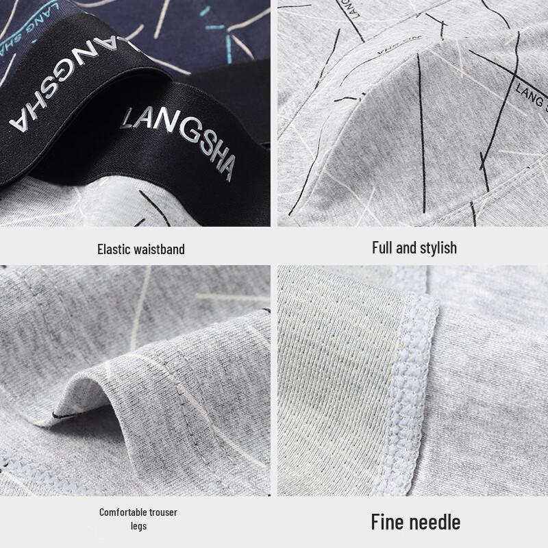 Langsha Men's Breathable Boxer Briefs (4-Pack)