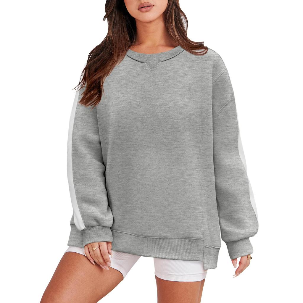 Womens Oversized Sweatshirts  Fleece O Neck Pullover Sweaters Casual Comfy Fall Fashion Outfits Preppy Clothes