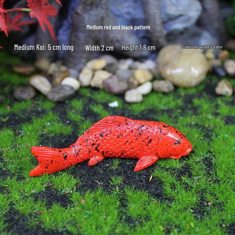 Realistic Koi Fish Micro Landscape Aquarium Ornament Resin Figurines
